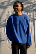 Load image into Gallery viewer, Have a great day Cobalt Blue/White LS Tee
